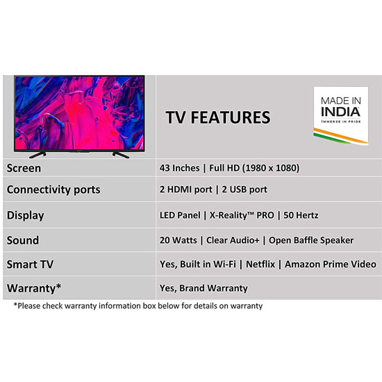 Sony Bravia 108 cm (43 inches) KDL-43W6603 Full HD Smart LED TV, Black