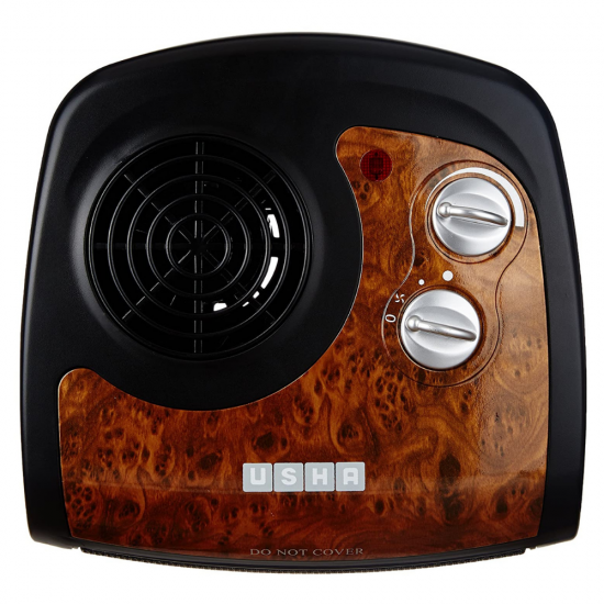 Usha FH 1212 PTC Fan Heater 1500-W Adjustable Thermostat, Black Brown