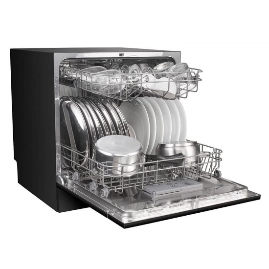 Voltas Beko DT8B 8 Place Table Top Dishwasher In Built Heater, Black