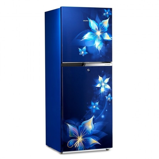 Voltas Beko 251 L Frost Free 2 Star Inverter Double-Door Refrigerator RFF2753EBCF, Emeria Blue 