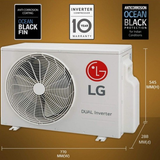 LG 2.0 Ton 3 Star Wi-fi Inverter Dual Split AC Model 2021 Convertible 5-in-1 MS-Q24APXE, White