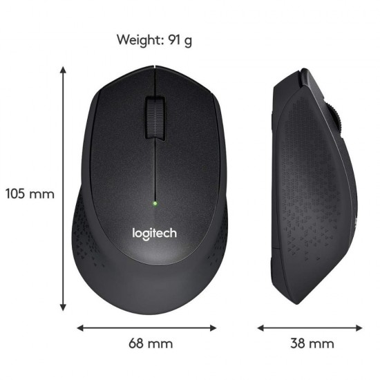 Logitech M331 Silent Plus Wireless Mouse PC/Mac/Laptop, Black