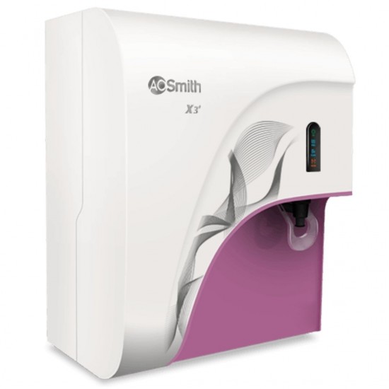 AO Smith x3 Plus 5L RO Water Purifier, Pink White