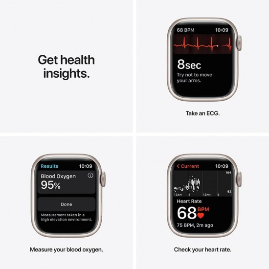 Apple Watch Series 7 41mm Smart Watch GPS+Cellular, Blood Oxygen, Starlight