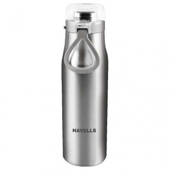 Havells AQUA S 590 ml Flask Hot and Cold Bottle, Silver Steel