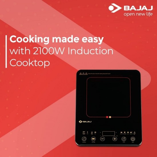 Bajaj Majesty Slim 2100 Watt Touch Panel Induction Cooktop, Black