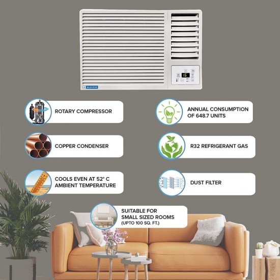 Blue Star 0.8 ton 3 star Fixed speed Window AC, WFA409GL, White
