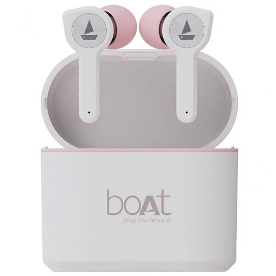 boAt Airdopes 402 In-Ear Truly Wireless With Mic Bluetooth 5.0 Earbuds, Rose Gold White 