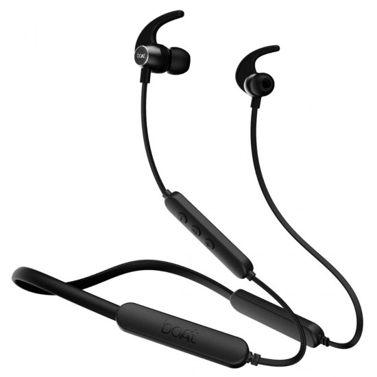 boAt Rockerz 255 Pro+ With Upto 40 Hours Playback, Voice Assistant v5.0 Bluetooth Wireless in Ear,IPX7, Earphones Bluetooth Headset, Active Black