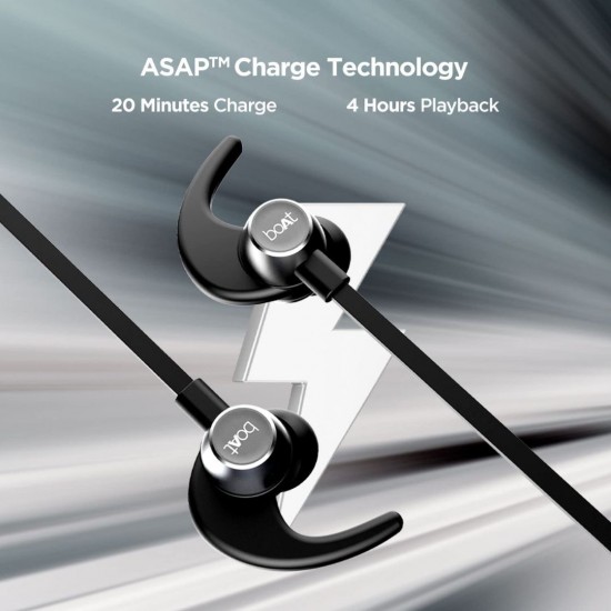 boAt Rockerz 255 Pro+ With Upto 40 Hours Playback, Voice Assistant v5.0 Bluetooth Wireless in Ear,IPX7, Earphones Bluetooth Headset, Active Black