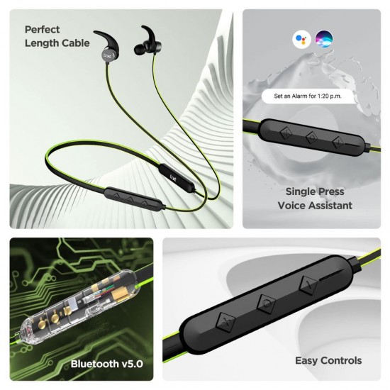 boAt Rockerz 255F With Voice Assistant v5.0 Bluetooth Wireless in Ear Earphones Bluetooth Headset, Neon