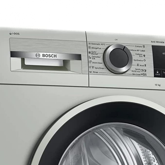 Bosch 10 kg Inverter Fully-Automatic Front Loading Washing Machine Serie 6 WGA254AVIN, Silver Inox