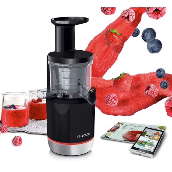 Bosch Lifestyle MESM731M 150 W 2 Jars Cold Press Slow Juicer, Black