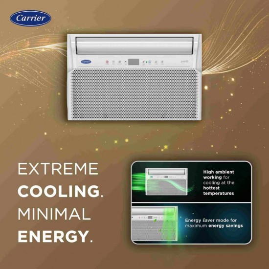 Carrier Estrella Platinum‑X FXi 1.5 Ton 5 Star Window Inverter AC (High Ambient, Copper, R32, Turbo, Dust Filter, 2025 Model