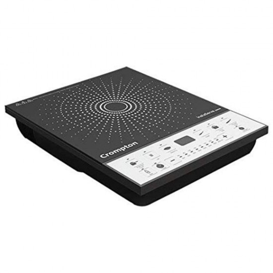 Crompton Instaserve 2000W wide cooking surface induction cooktop, Black