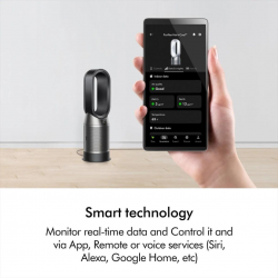 Dyson HP11 Air Purifier Hot& Cool With Fan Heater (White/Silver) | HEPA + Activated Carbon Filter | Removes 99.95% Pollutants | Cooling & Heating with Remote Control | Premium Design for All Seasons