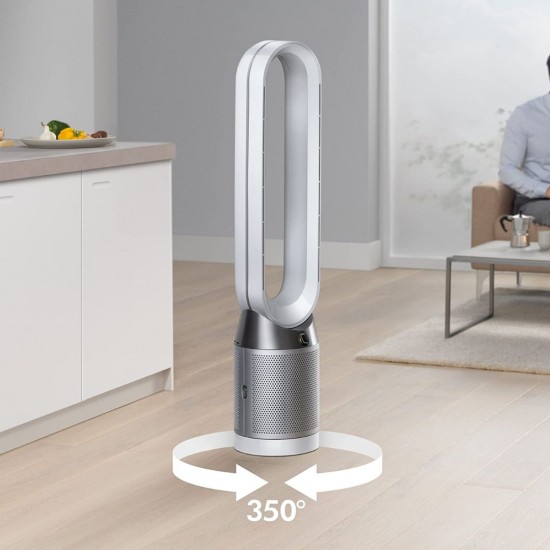 Dyson TP04 Pure Cool Air Purifier Advanced Technology, HEPA + Activated Carbon Filter, Wi-Fi Enabled, Silver/White