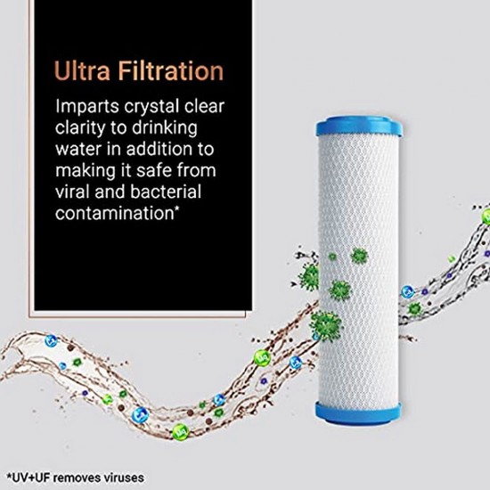 Eureka Forbes Aquaguard Aura 7L RO+UV+UF+MTDS+Active Copper+Mineral Guard+UV E-boiling Technology, Black & Copper