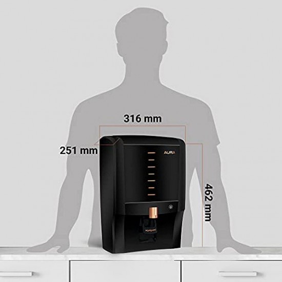 Eureka Forbes Aquaguard Aura 7L RO+UV+UF+MTDS+Active Copper+Mineral Guard+UV E-boiling Technology, Black & Copper