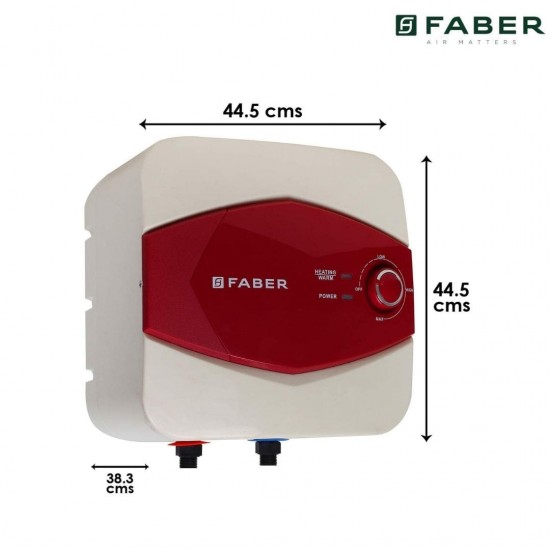 Faber Glitz 25 L 5 Star 2000W Storage Water Heater/Geyser, Ivory Maroon