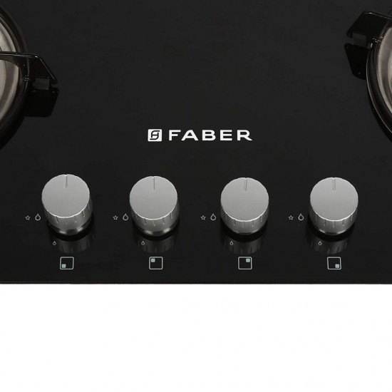 Faber Hob HCT 654 CRR LBK EI AI, 4 Burners Auto Igntion, Black