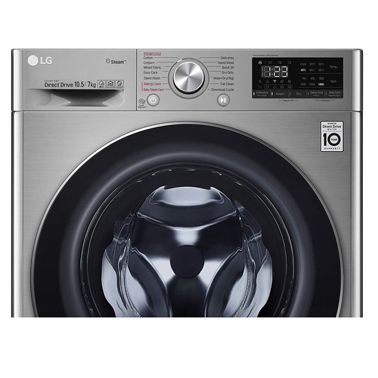 LG 10.5 kg Fully Automatic Inverter Wi-Fi Front Load Washing Machine FHD1057SWS, Silver  