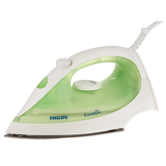 Philips GC1010 1200-W Comfort Steam Spray Iron-White Green 
