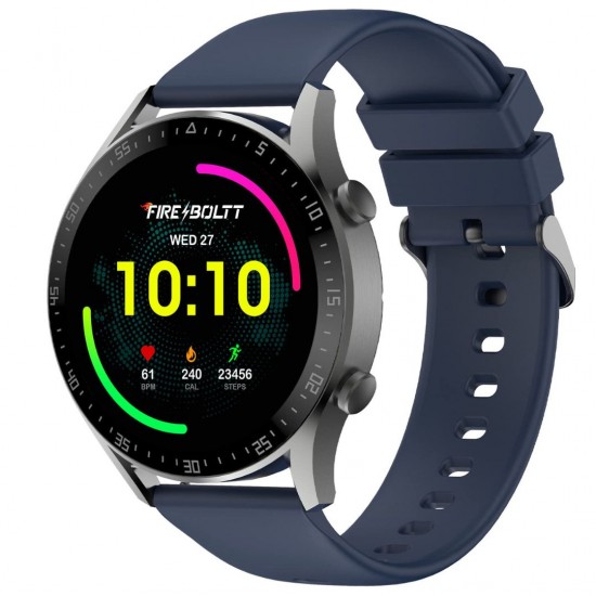 Fire Boltt Talk 2 Bluetooth Calling With Dual Button, Hands On Voice Assistant Smartwatch, Navy Blue