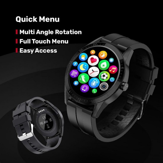 Fire-Boltt Talk 33mm Full Touch Bluetooth Calling Smart Watch, Black 