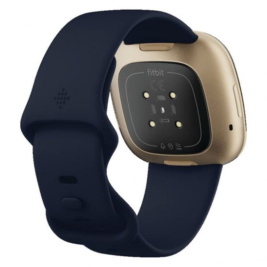 Fitbit Versa 3 Health & Fitness 4.01 cm Amoled, Alexa Built-in, 6+ Days Battery, Fast Charging, Gold/Midnight Blue