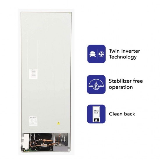 Haier 276L Frost Free inverter Bottom Mounted Double Door Refrigerator HRB-2964PSG-E, Black Spiral Glass