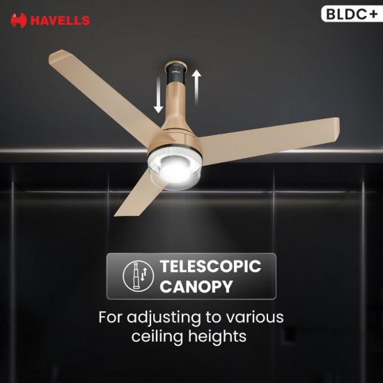 Havells 1200mm Crista Underlight BLDC Ceiling Fan – Champagne Cola