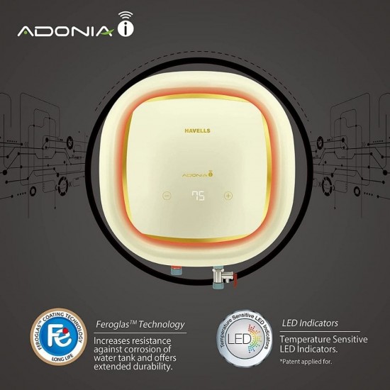 Havells Adonia i 25L With Wifi Storage Water Heater, Ivory Gold