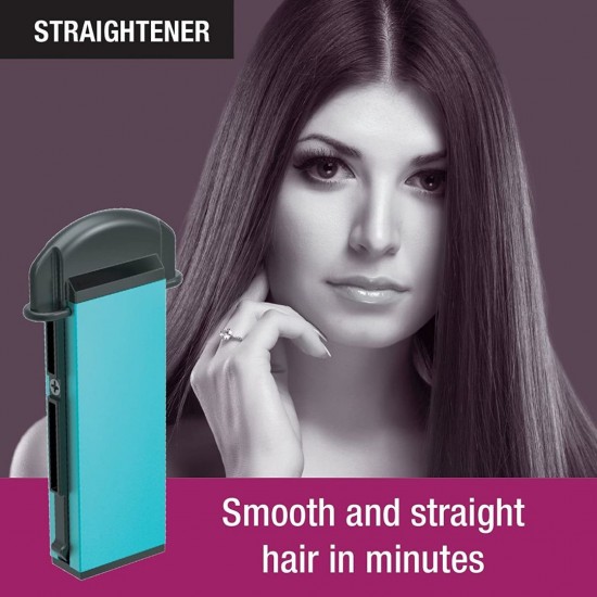 Havells HC4045 5 in 1 Hair Styler Straightener, 19mm Curler, Blue/Black