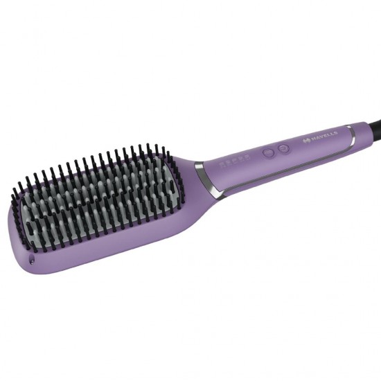 Havells HS4201 Keratin Infused Hair Straightening Brush, Purple
