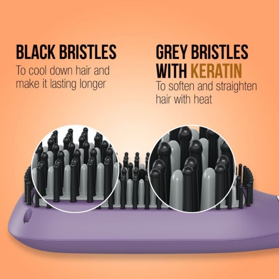 Havells HS4201 Keratin Infused Hair Straightening Brush, Purple