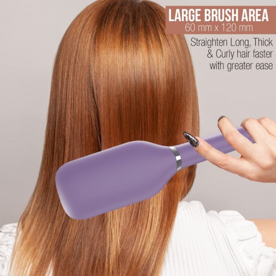 Havells HS4201 Keratin Infused Hair Straightening Brush, Purple