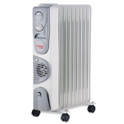 Hindware Salome 11 Fin OFR Room Heater With Forced Rapid Heating System, HOFRSL11WNML1, Grey