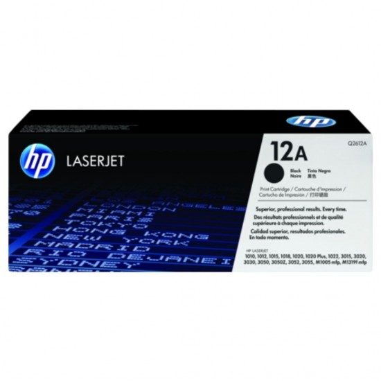 HP 12A Laser Toner Laserjet Printer (Original) Cartridge Q2612A, Black