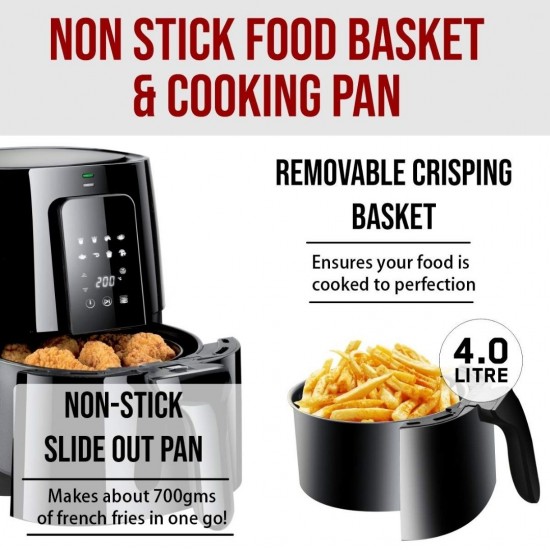 Nonstick Dishwasher Friendly Less Oil Airfryer LED Touch Screen 8 Cooking Preset Functions Air Fryer Aqua 5.5 QT 1400W Air fryer XL 