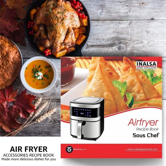 Inalsa Saus Chef 6.5L 1650W Digital Air Fryer, Silver & Black 