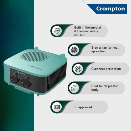 Crompton Insta Comfort 2000W Fan Room Heater, with adjustable Thermostats