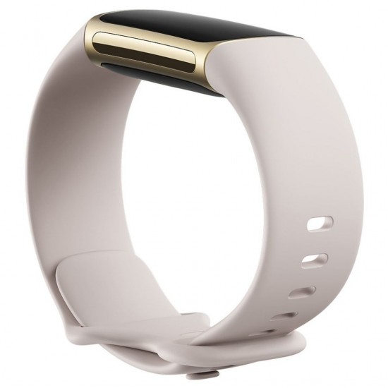 Fitbit Charge 5 Advanced Health & Fitness Gps Tracker, Swimproof, Soft Gold/Lunar White