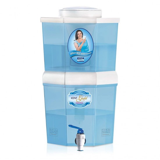 Kent Gold Optima 10L Gravity Based, UF Technology Based, Non-Electric & Chemical Free, Counter Top Water Purifier, White
