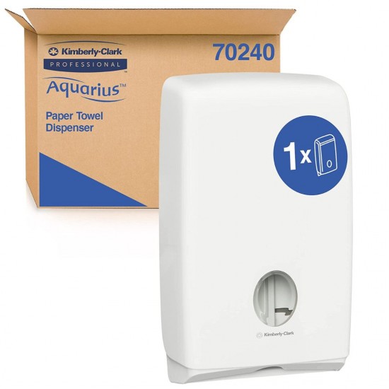 Kimberly-Clark 70240 Aquarius Hand Tissue Dispenser, Compact, White Kimberly-Clark 70240 Aquarius Hand Tissue Dispenser, Compact, White