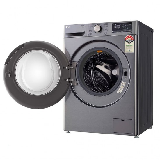LG 10 kg 5 Star Fully Automatic Front Load Washing Machine, FHP1410Z7P, Smart Diagnosis, Platinum Silver