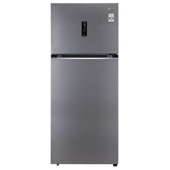 LG 408 L 3 Star Smart Inverter Frost-Free Double-Door Convertible With Door Cooling Refrigerator GL-T412VDSX, Dazzle Steel