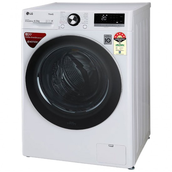 LG 6.5 Kg 5 Star Inverter Fully-Automatic Front Loading with 6 Motion Direct Drive Technology Washing Machine FHV1265ZFW.ABWQEIL, White