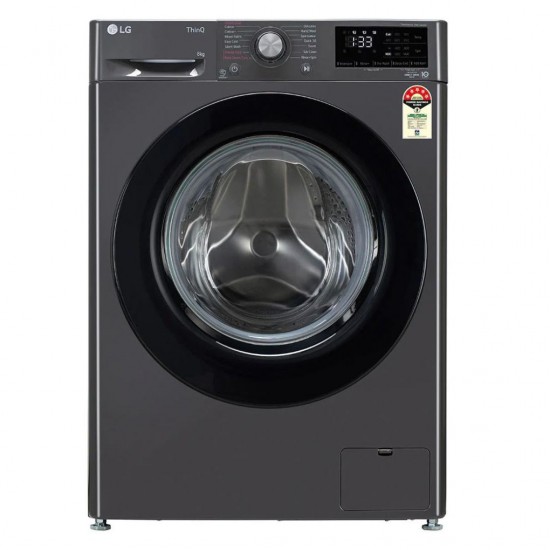 LG 7 Kg 5 Star Inverter Fully Automatic Front Load Washing Machine, FHV1208Z5M, Built-In Heater, Middle Black