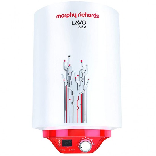 Morphy Richards LAVO 15 L 5 Star Storage Water Geyser, Red